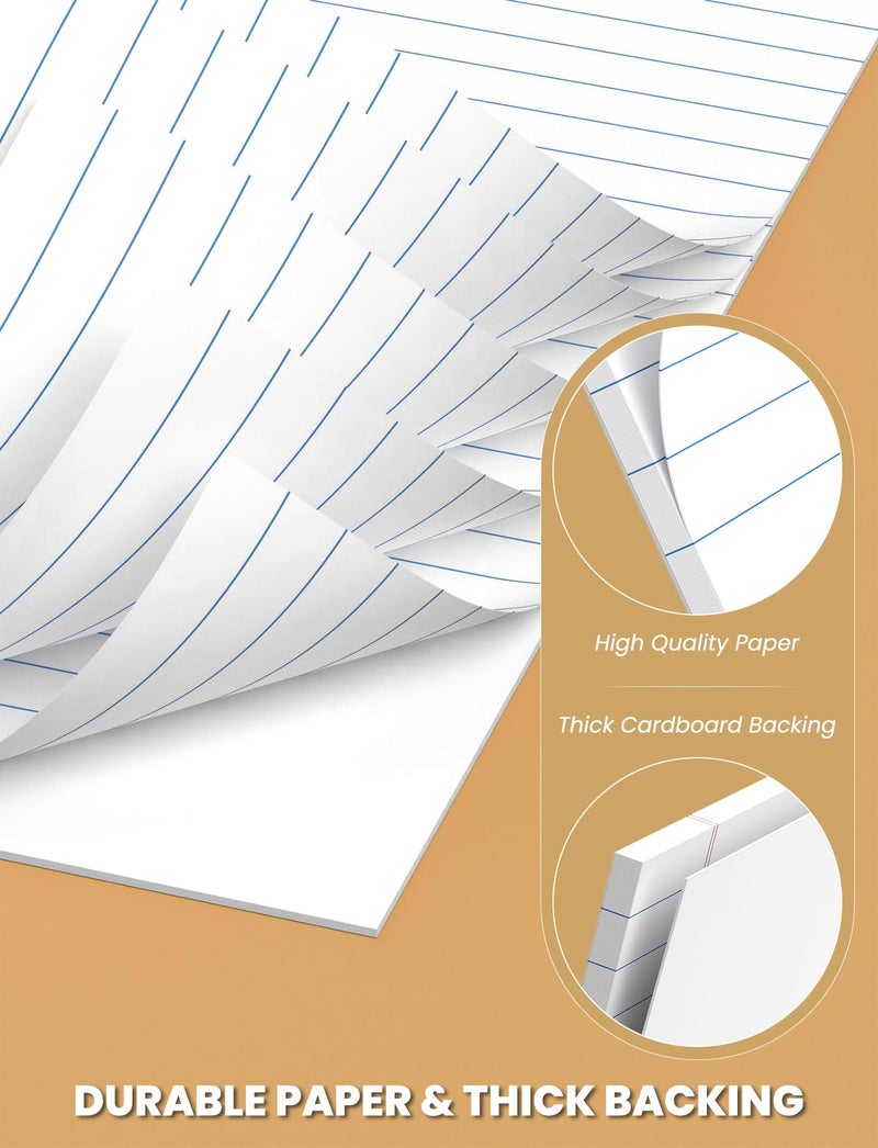 Aidunmis 12 Pack White Legal Pads 8.5 x 11 College Ruled, 30 Sheets Per Note Pads 8.5 x 11, Perforated Lined Paper Pads 8.5 x 11.75, Writing Pads with Sturdy Backing, Legal Notepads for School, Office, Home - Image 5
